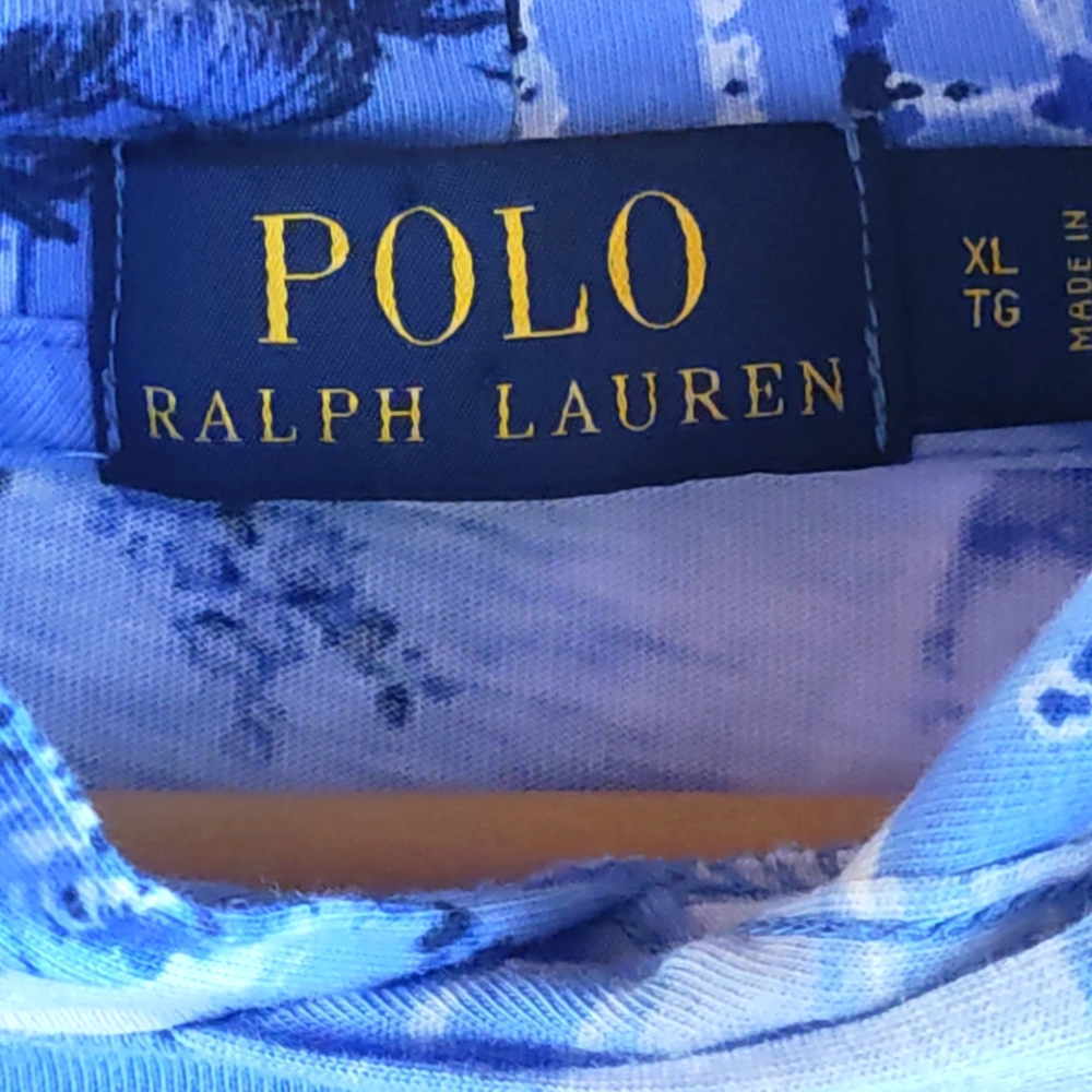Ralph Lauren Polo Blue Hawaiian Tshirt Hoodie - Picture 4 of 4